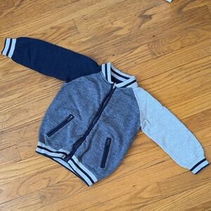 Polarn O. Pyret Kids' Colorblock Hoodie - Navy and Gray